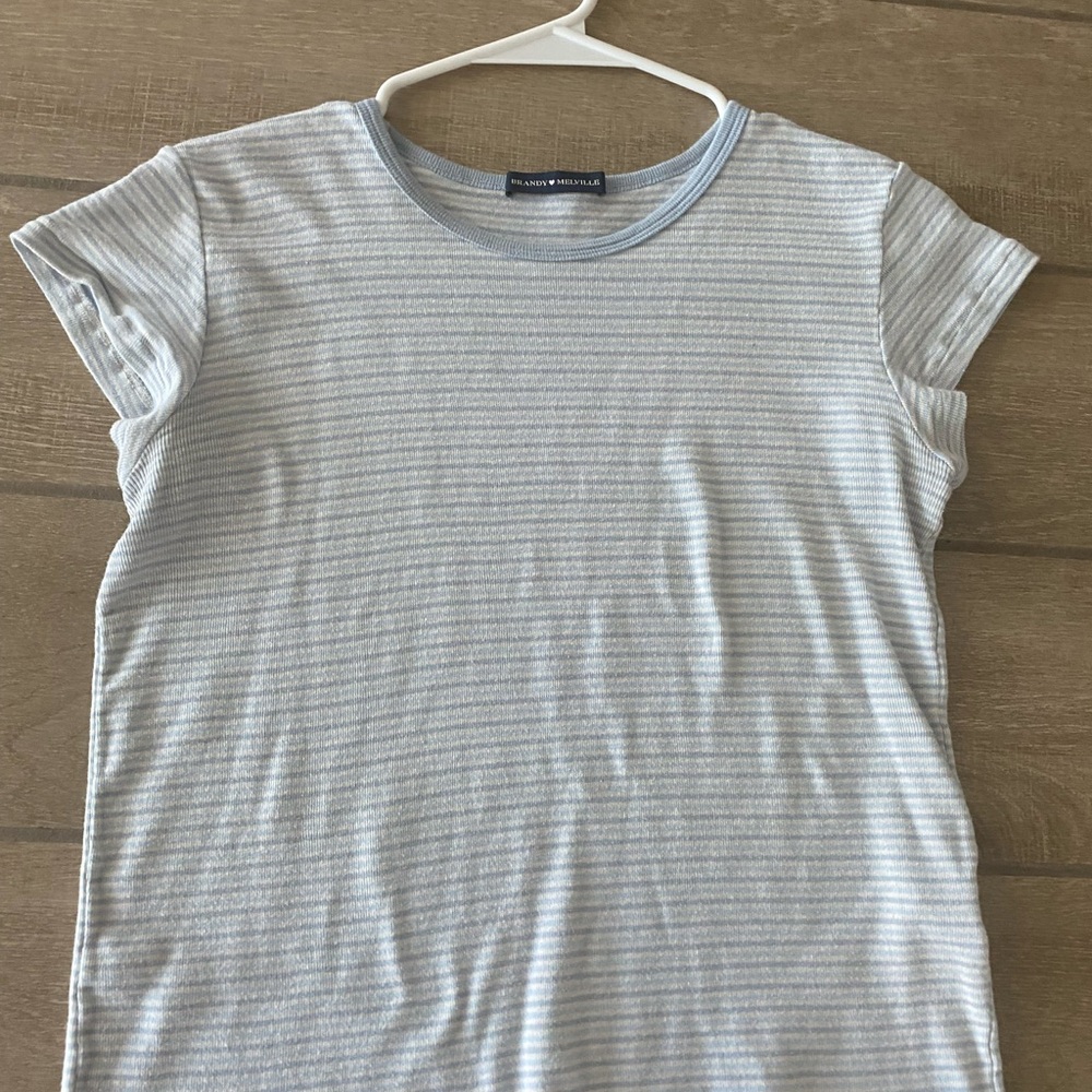 Brandy Melville Light Blue Striped Top